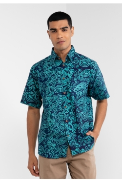 TUSCA MEN | Nuansa Batik Kemeja in Turquoise