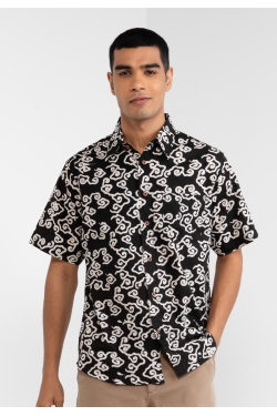 TUSCA MEN | Nuansa Batik Kemeja in Black