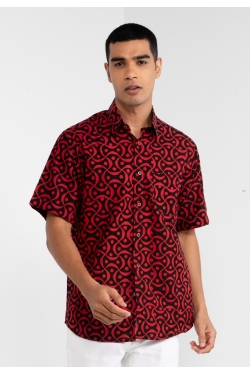 TUSCA MEN | Nuansa Batik Kemeja in Red