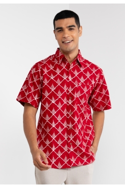 TUSCA MEN | Nuansa Batik Kemeja in Red Chili