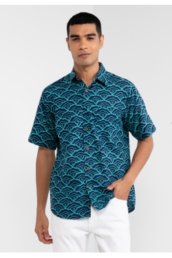 TUSCA MEN | Nuansa Batik Kemeja in Turquoise